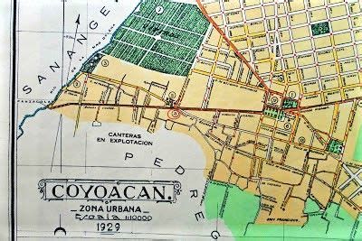Plano histórico de Coyoacán con localización del Pueblo La Candelaria y sus primeras capillas abiertas