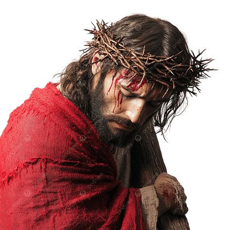 Accesorios típicos para disfraz de Jesucristo: corona de espinas, faja roja, peluca y cruz