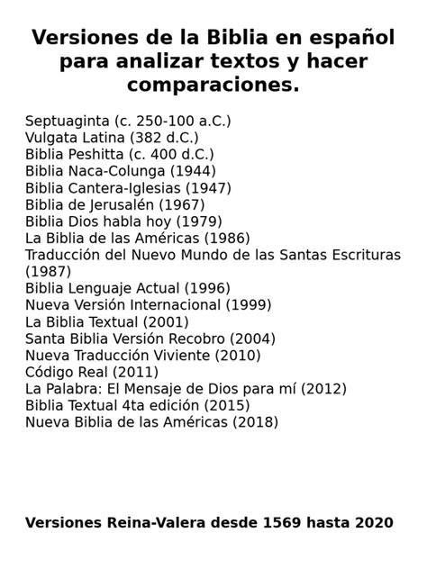 Comparativa de versiones populares de la Biblia para evangelización
