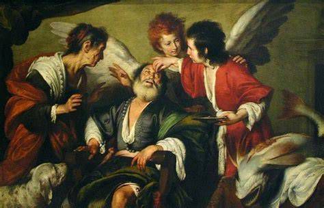 Rafael con Tobías y el pez (representación del Libro de Tobías)