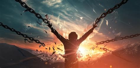 Tema: Visualización de cadenas rompiéndose, simbolizando la libertad espiritual