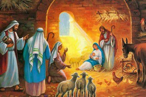 Natividad: pastores en el pesebre