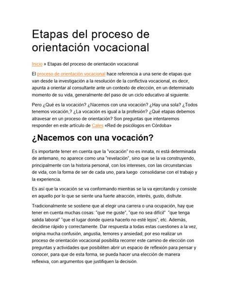 tabla proceso vocacional: etapas desde el llamado hasta la profesión perpetua