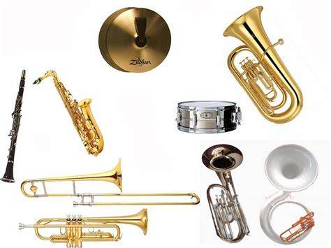 Instrumentos musicales de una banda procesional