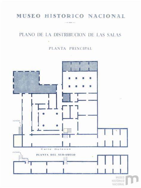 plano de distribución de las cinco salas del museo