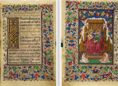 Miniatura iluminada de un libro de horas medieval