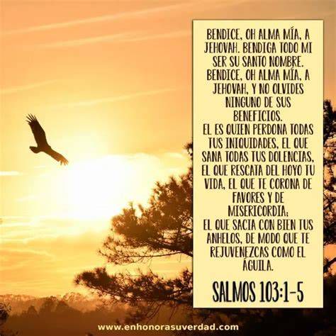 Infografía sobre el Salmo 103:1-5, los beneficios de Dios