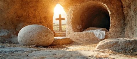 La tumba vacía de Jesús y el ángel en la escena bíblica
