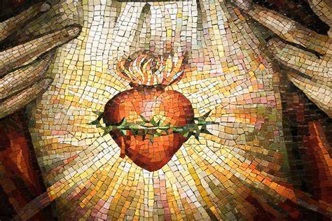 Altar familiar con la imagen del Sagrado Corazón