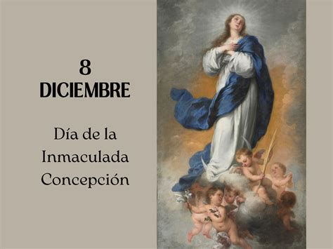 Calendario con la novena a la Inmaculada Concepción, destacando el 8 de diciembre