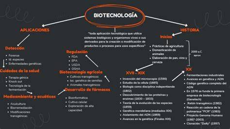 Mapa conceptual: intersección entre biotecnología, salud y educación