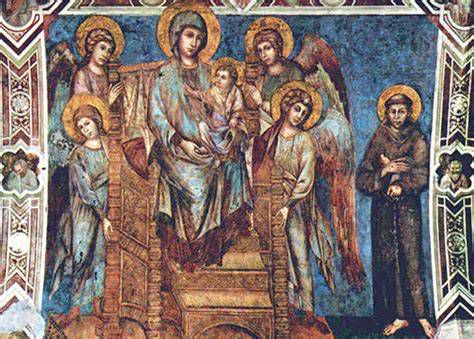 Majestad de Asís: Virgen con el Niño, ángeles y San Francisco (detalle)