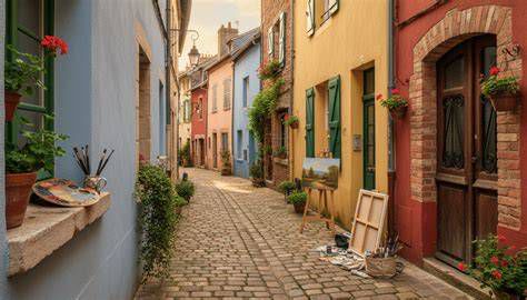 Façades colorées et ruelles du village de Trentemoult