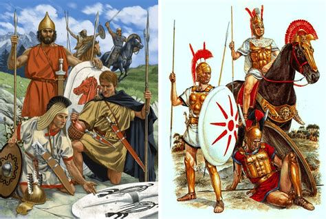 Representación de soldados cartagineses en batalla
