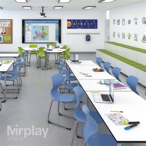 Diseño y mobiliario de un aula hospitalaria acogedora