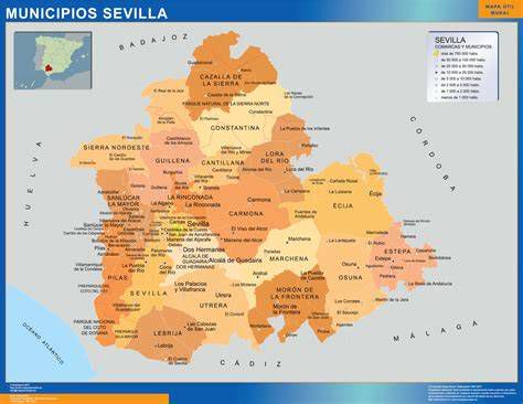 Mapa de parroquias eclesiásticas en Sevilla y provincia