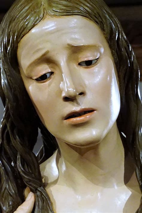 Santa María Magdalena penitente detalle rostro y cabellos