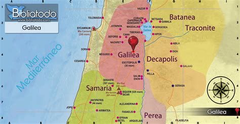 Mapa de Palestina con Galilea, Samaria y Judea