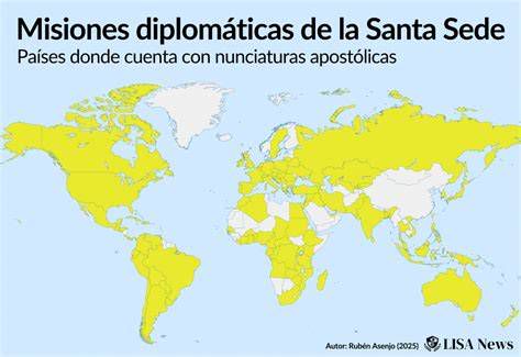 Mapa de la red diplomática de la Santa Sede