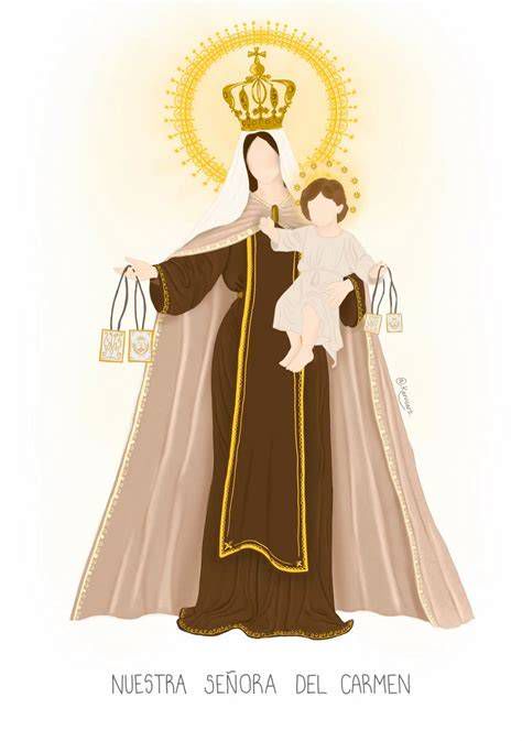 Estatua moderna de Nuestra Señora del Carmen, símbolo de protección y fe popular