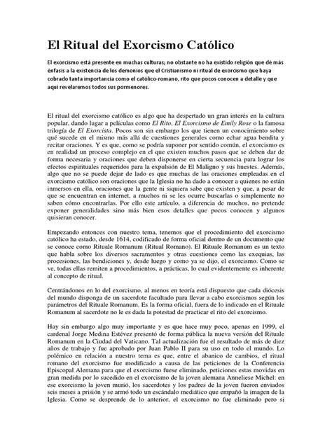 Esquema histórico del exorcismo católico