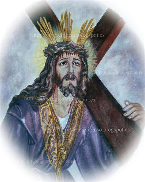 Imagen barroca de Jesús Nazareno con la cruz a cuestas