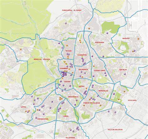 Mapa de personajes y barrios del Madrid galdosiano