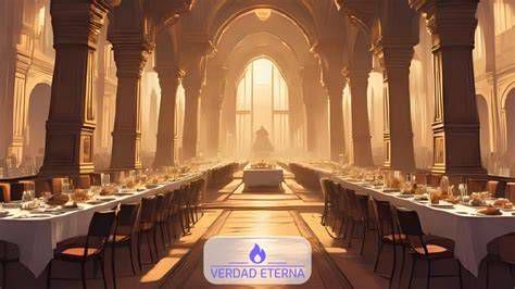 Ilustración de un banquete de bodas simbólico del Reino de los Cielos
