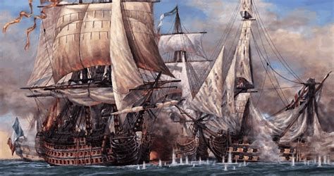 Batalla de Trafalgar con el Santísima Trinidad en el centro