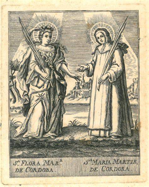 Representación artística de Santa Flora y Santa María de Córdoba