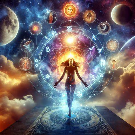Esquema unión de astrología, numerología y espiritualidad en el 33 años
