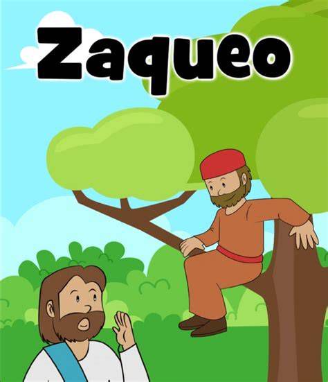 Imagen: Dibujo de Zaqueo y la samaritana para dramatización