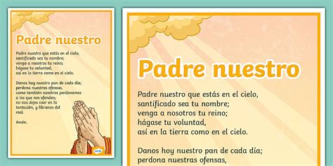 Esquema visual del Padre Nuestro con sus partes principales