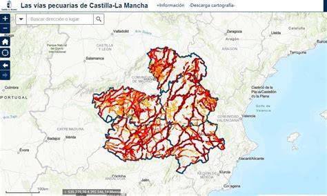 Mapa de vías pecuarias y chozas de pastores