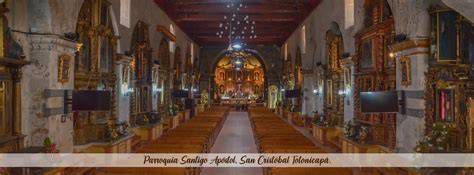 Interior de la Parroquia Santiago Apóstol con altar mayor