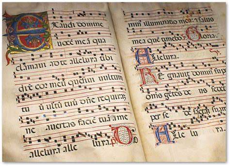 manuscrito gregoriano en notación neumática