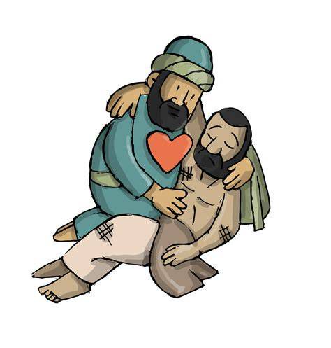 Ilustración del buen samaritano como símbolo de misericordia activa