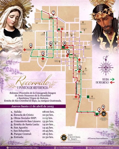 Mapa esquemático del recorrido oficial Hermandad de la Estrella