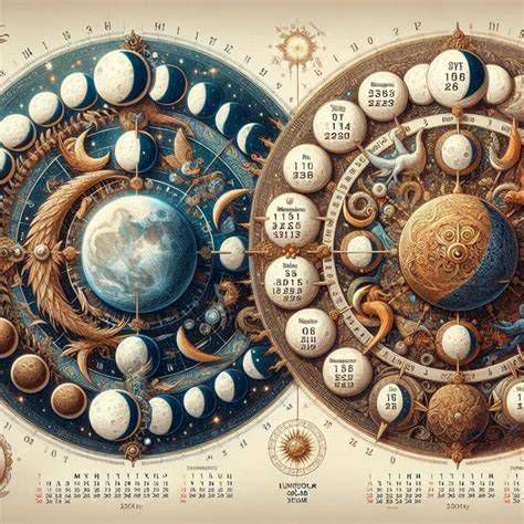 Ilustración del calendario solar y lunar del Almanaque de Segovia 1868