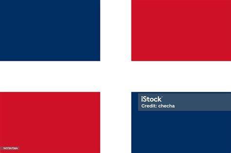 Bandera tricolor dominicana con la cruz blanca