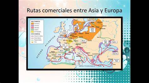 Mapa histórico de rutas comerciales de la porcelana entre Asia y Europa