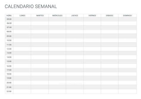 Calendario semanal con bloques de horas para misas y adoración