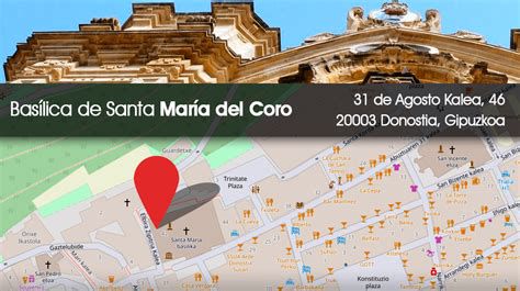 mapa caminando Hotel Avenida San Sebastián a Basílica Santa María del Coro