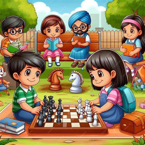 clase escolar de ajedrez con niños y docente