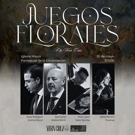 Cartel antiguo de los Juegos Florales de la Hermandad de la Vera Cruz