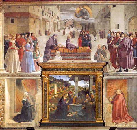 Pala d'altare Adorazione dei Pastori di Domenico Ghirlandaio nella Cappella Sassetti