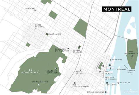 Mapa de Montreal destacando centros de readaptación para toxicómanos donde trabajó Inmaculada Jáuregui