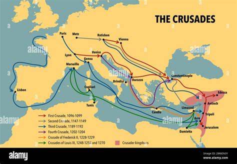 Mapa de rutas peregrinación y Cruzadas conectando Edesa, Constantinopla y Roma