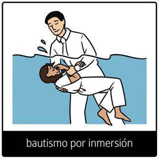 Representación gráfica del bautismo por inmersión