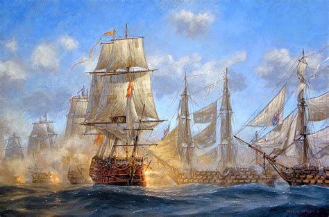 Pintura del Santísima Trinidad abordado durante la batalla de Trafalgar